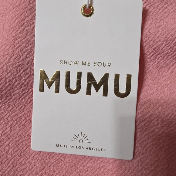 New- Show Me Your Mumu Kylo Bodysuit Women's XS Pink Tie Strap V Neck Swimsuit - Picture 2 of 11